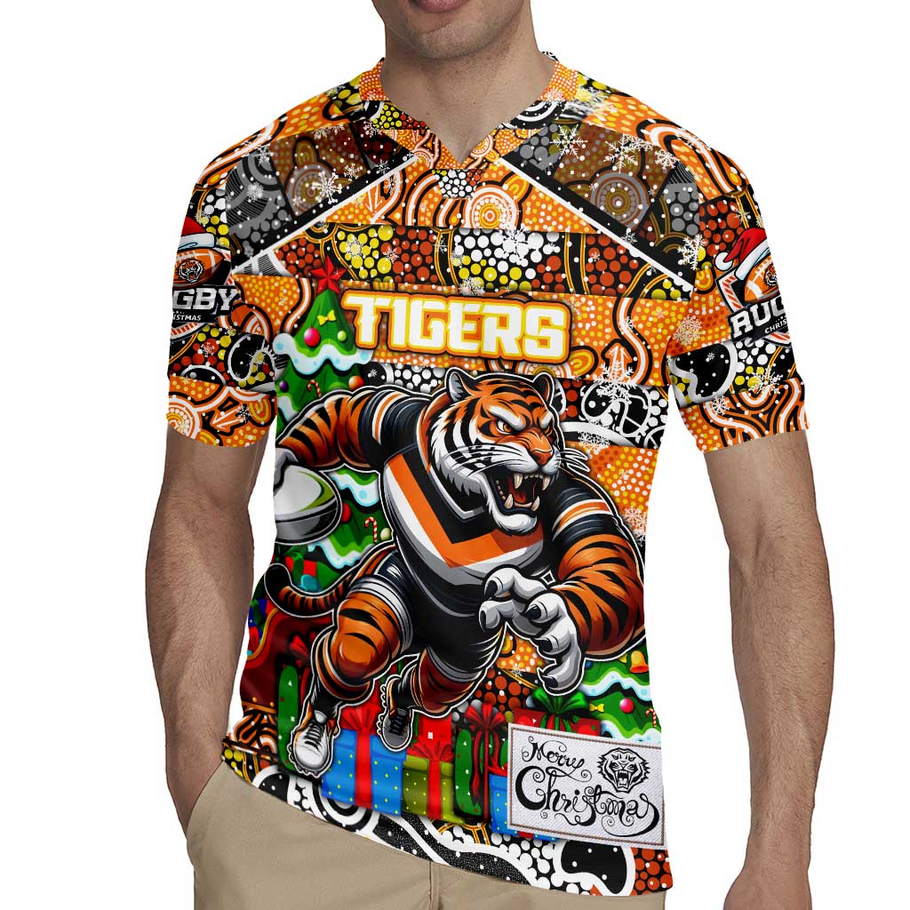 Custom Tigers Rugby Merry Christmas Rugby Jersey Indigenous Australian Art