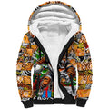 Custom Tigers Rugby Merry Christmas Sherpa Hoodie Indigenous Australian Art