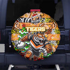 Tigers Rugby Merry Christmas Spare Tire Cover Indigenous Australian Art