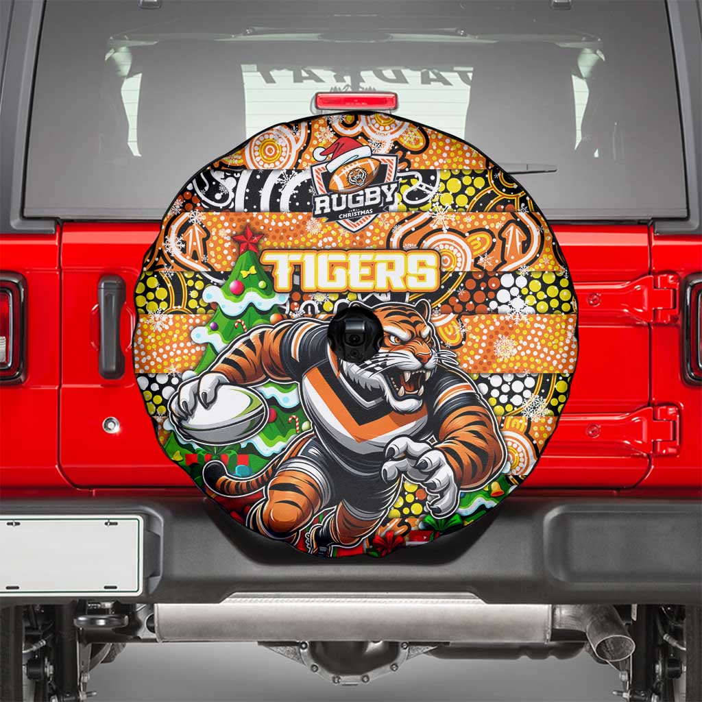 Tigers Rugby Merry Christmas Spare Tire Cover Indigenous Australian Art