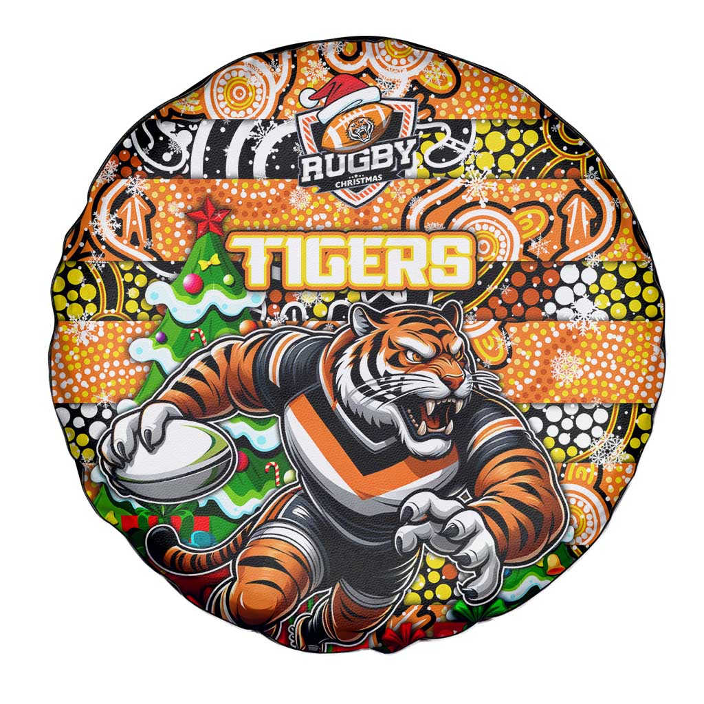 Tigers Rugby Merry Christmas Spare Tire Cover Indigenous Australian Art