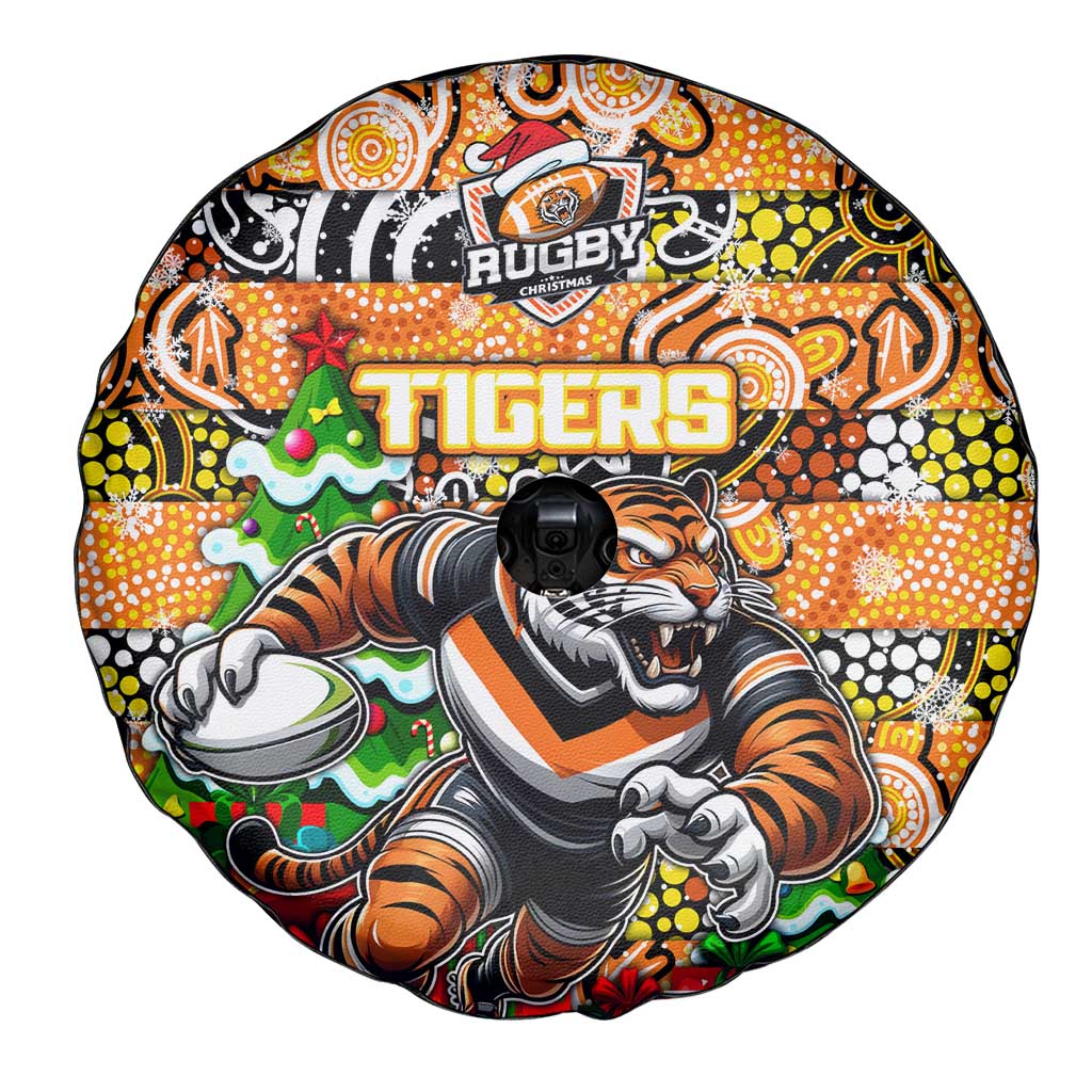 Tigers Rugby Merry Christmas Spare Tire Cover Indigenous Australian Art