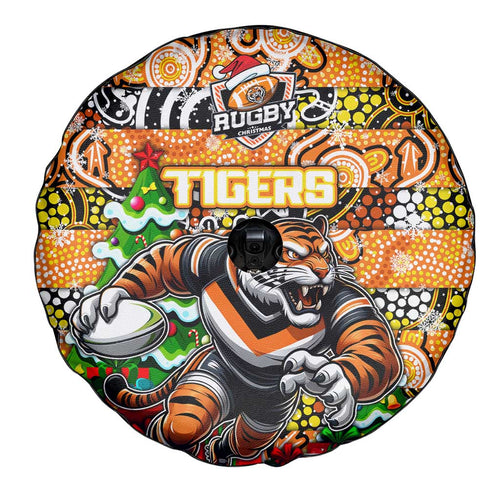 Tigers Rugby Merry Christmas Spare Tire Cover Indigenous Australian Art
