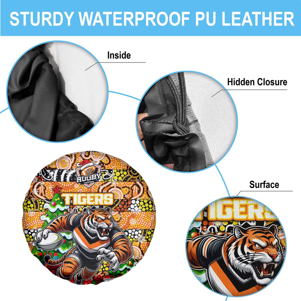 Tigers Rugby Merry Christmas Spare Tire Cover Indigenous Australian Art