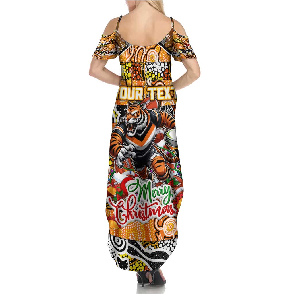 Custom Tigers Rugby Merry Christmas Summer Maxi Dress Indigenous Australian Art