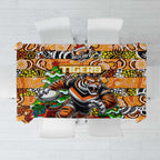 Tigers Rugby Merry Christmas Tablecloth Indigenous Australian Art