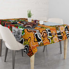 Tigers Rugby Merry Christmas Tablecloth Indigenous Australian Art