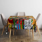 Tigers Rugby Merry Christmas Tablecloth Indigenous Australian Art