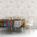 Tigers Rugby Merry Christmas Tablecloth Indigenous Australian Art
