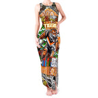 Custom Tigers Rugby Merry Christmas Tank Maxi Dress Indigenous Australian Art