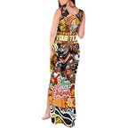 Custom Tigers Rugby Merry Christmas Tank Maxi Dress Indigenous Australian Art