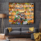 Tigers Rugby Merry Christmas Tapestry Indigenous Australian Art