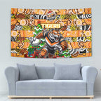 Tigers Rugby Merry Christmas Tapestry Indigenous Australian Art
