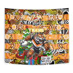 Tigers Rugby Merry Christmas Tapestry Indigenous Australian Art