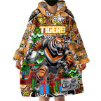 Custom Tigers Rugby Merry Christmas Wearable Blanket Hoodie Indigenous Australian Art
