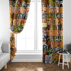 Tigers Rugby Merry Christmas Window Curtain Indigenous Australian Art