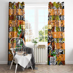 Tigers Rugby Merry Christmas Window Curtain Indigenous Australian Art