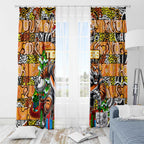 Tigers Rugby Merry Christmas Window Curtain Indigenous Australian Art