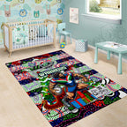 New Zealand Warriors Rugby Merry Christmas Area Rug Indigenous Australian Art