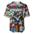 Custom New Zealand Warriors Rugby Merry Christmas Baseball Jersey Indigenous Australian Art