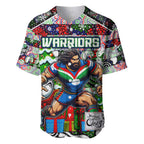 Custom New Zealand Warriors Rugby Merry Christmas Baseball Jersey Indigenous Australian Art