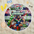 New Zealand Warriors Rugby Merry Christmas Beach Blanket Indigenous Australian Art