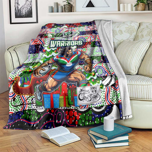 New Zealand Warriors Rugby Merry Christmas Blanket Indigenous Australian Art