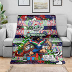 New Zealand Warriors Rugby Merry Christmas Blanket Indigenous Australian Art