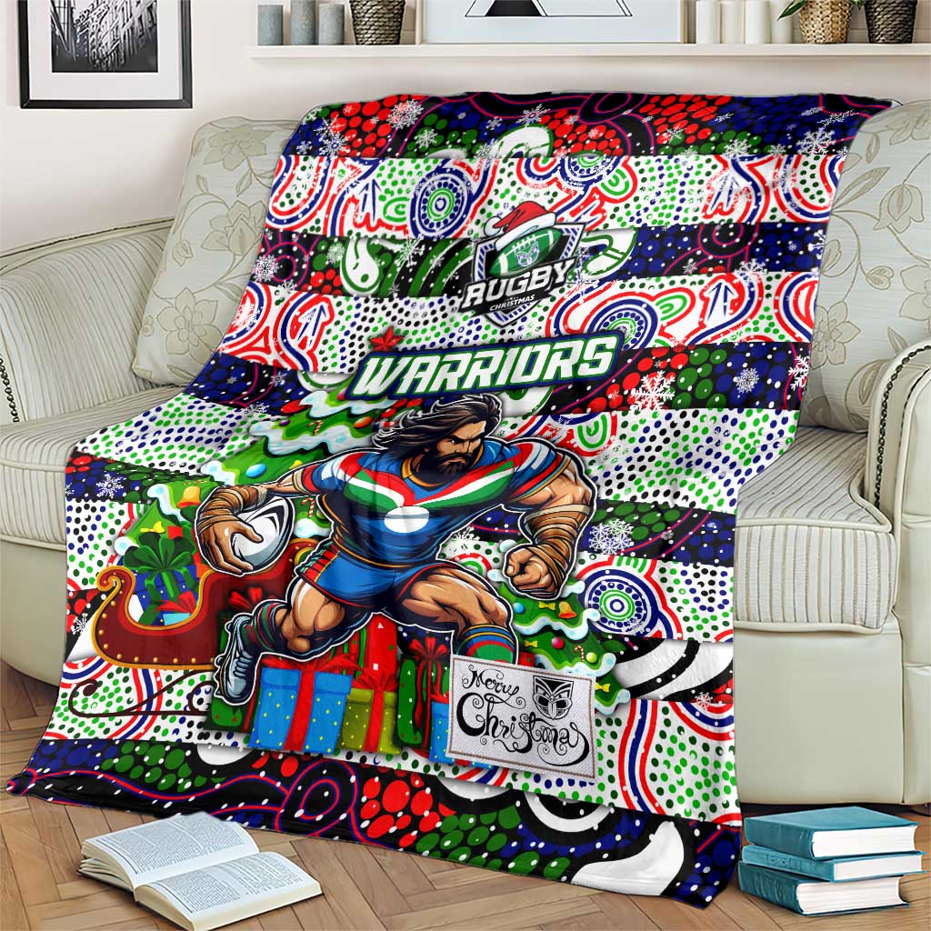 New Zealand Warriors Rugby Merry Christmas Blanket Indigenous Australian Art