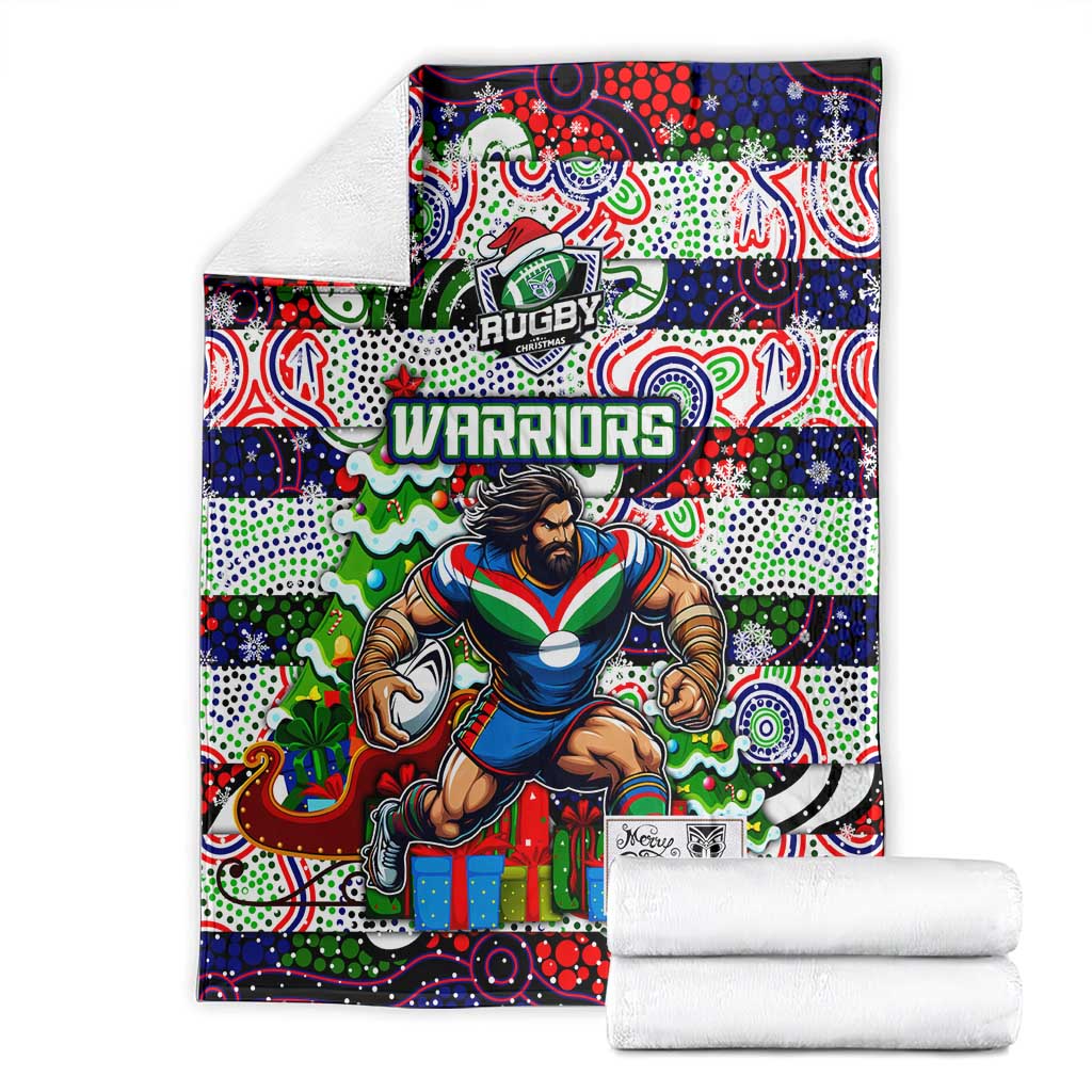 New Zealand Warriors Rugby Merry Christmas Blanket Indigenous Australian Art