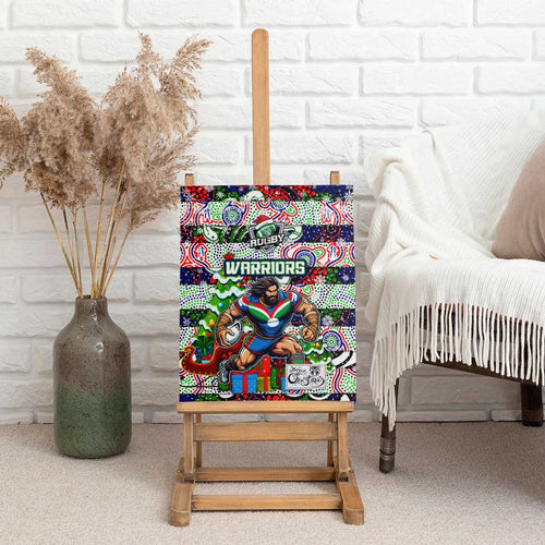 New Zealand Warriors Rugby Merry Christmas Canvas Wall Art Indigenous Australian Art