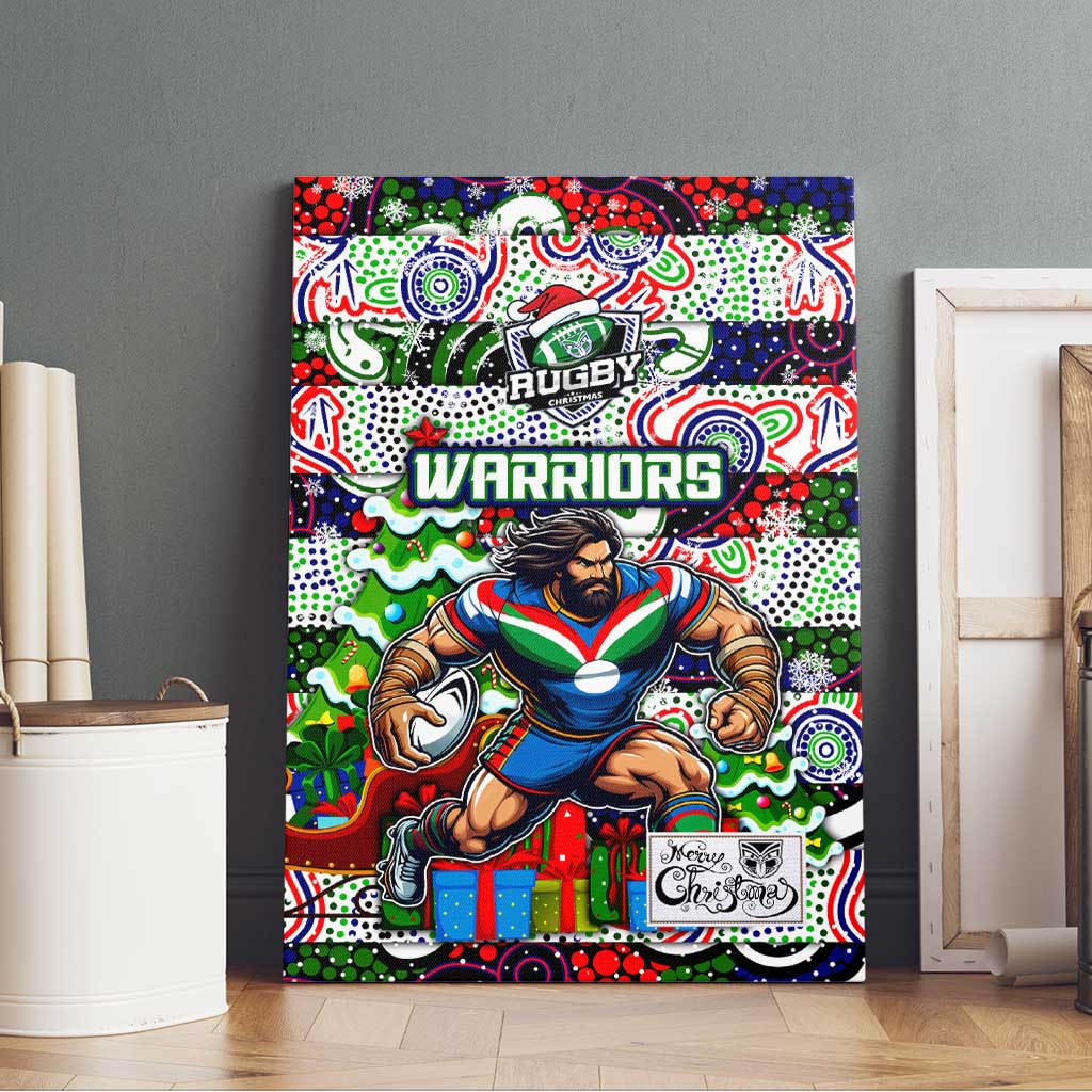 New Zealand Warriors Rugby Merry Christmas Canvas Wall Art Indigenous Australian Art
