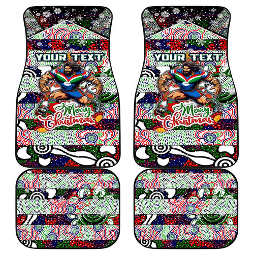 New Zealand Warriors Rugby Merry Christmas Car Mats Indigenous Australian Art