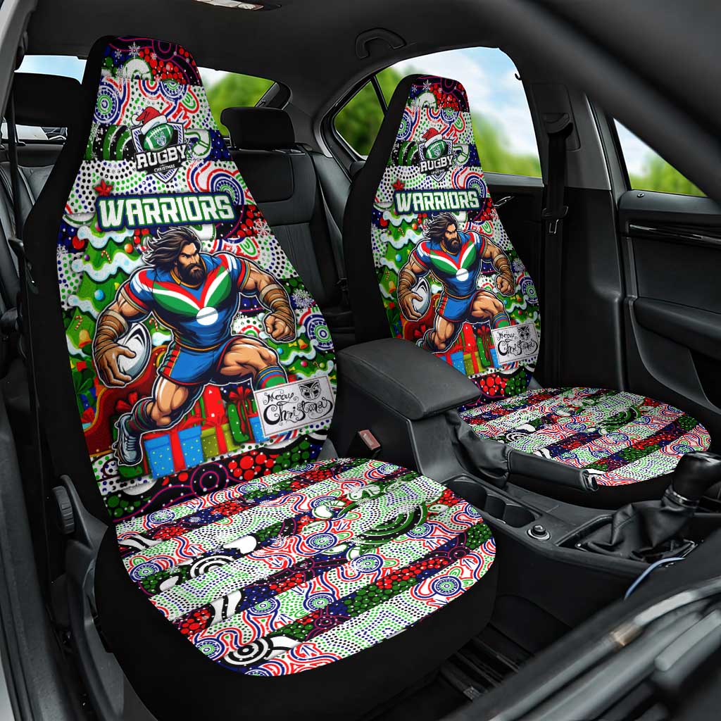 New Zealand Warriors Rugby Merry Christmas Car Seat Cover Indigenous Australian Art