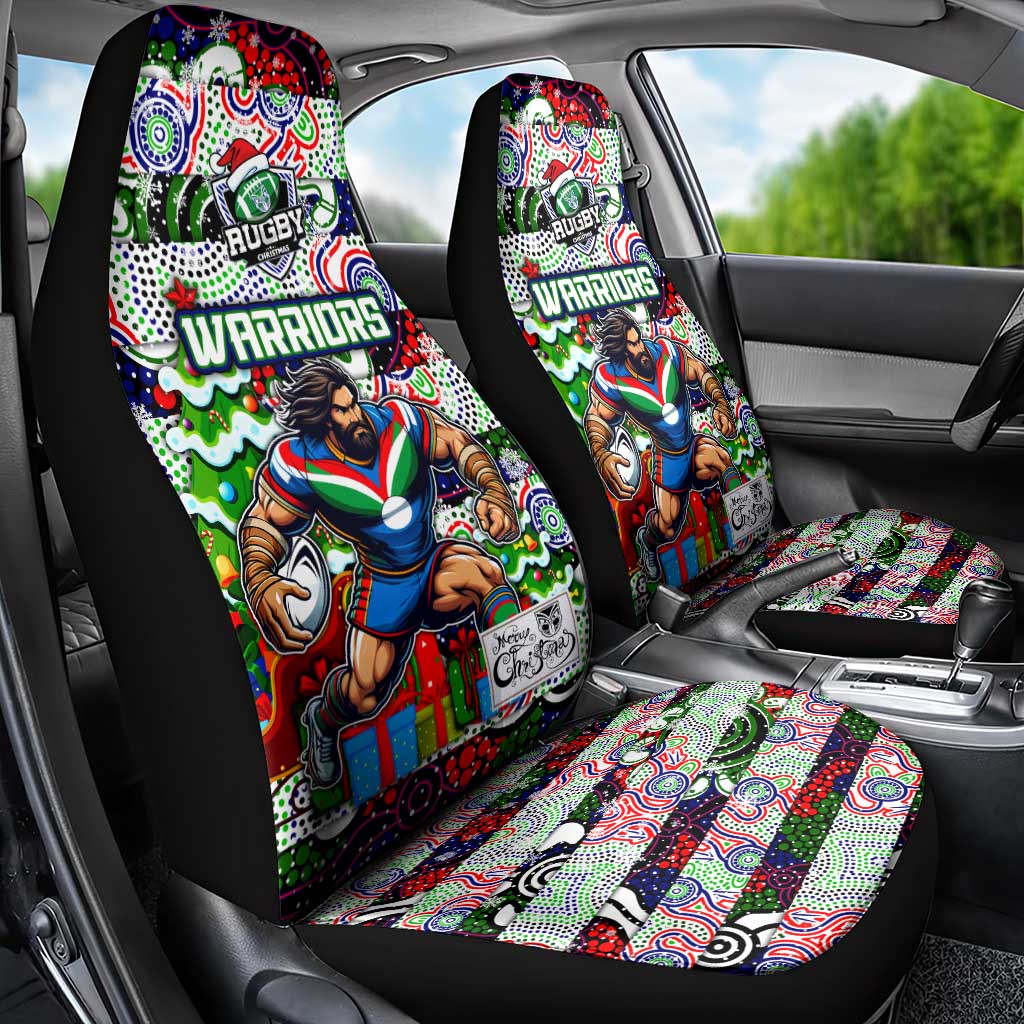 New Zealand Warriors Rugby Merry Christmas Car Seat Cover Indigenous Australian Art