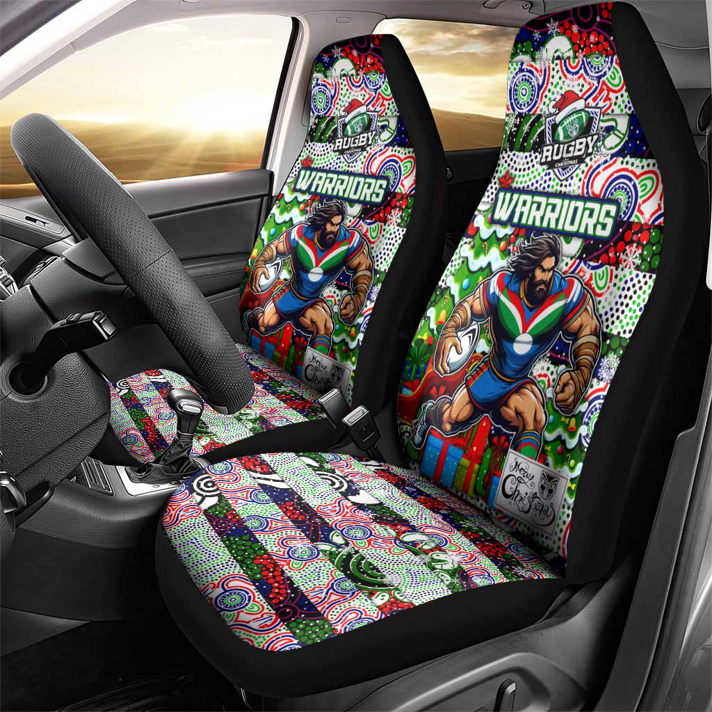 New Zealand Warriors Rugby Merry Christmas Car Seat Cover Indigenous Australian Art
