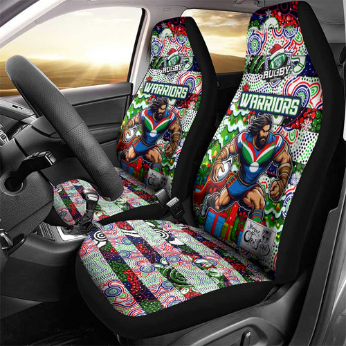 New Zealand Warriors Rugby Merry Christmas Car Seat Cover Indigenous Australian Art