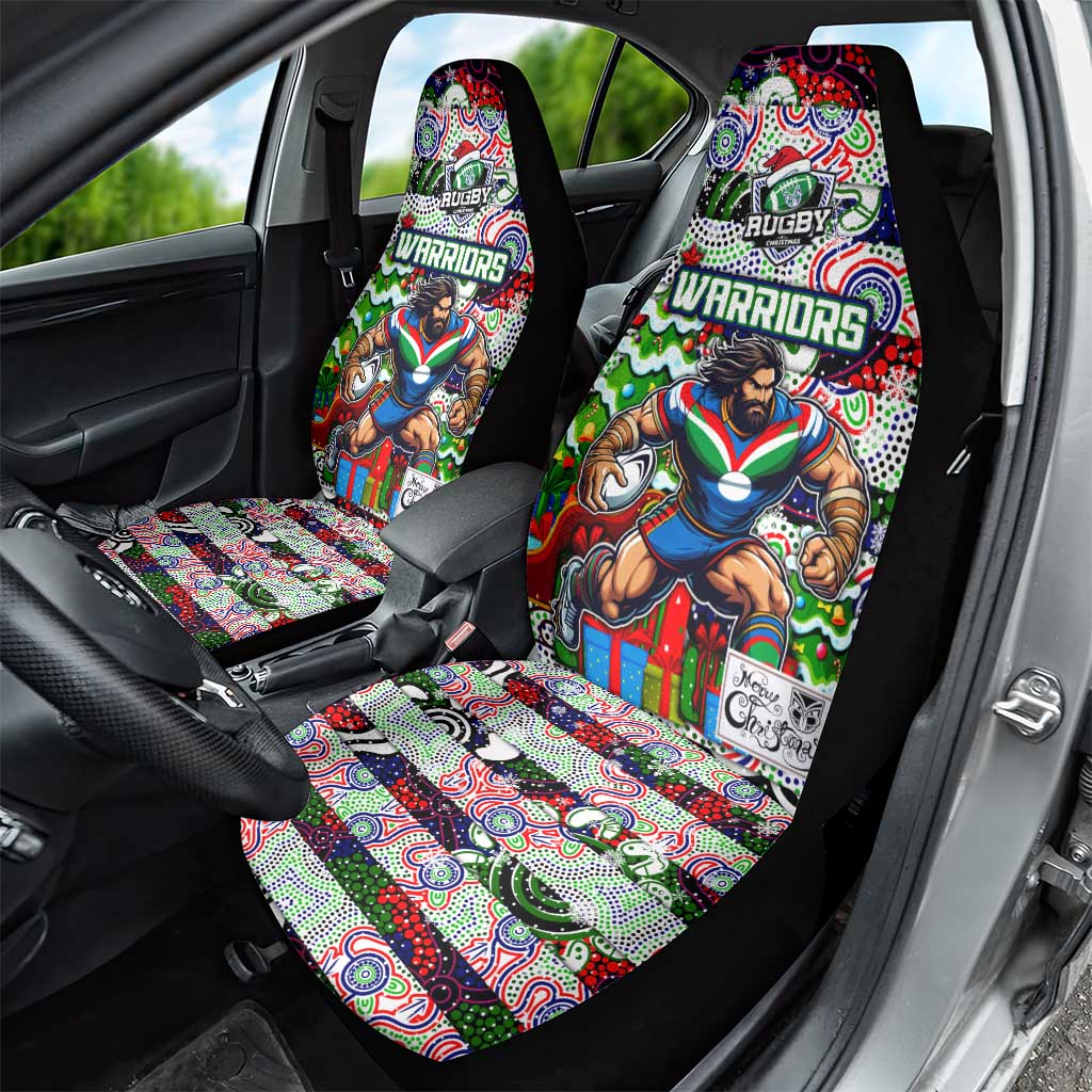 New Zealand Warriors Rugby Merry Christmas Car Seat Cover Indigenous Australian Art