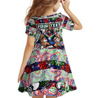 Custom New Zealand Warriors Rugby Merry Christmas Family Matching Mermaid Dress and Hawaiian Shirt Indigenous Australian Art