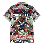 Custom New Zealand Warriors Rugby Merry Christmas Family Matching Mermaid Dress and Hawaiian Shirt Indigenous Australian Art