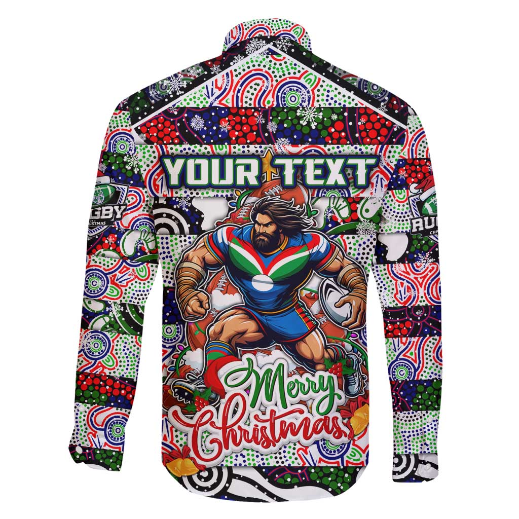 Custom New Zealand Warriors Rugby Merry Christmas Family Matching Off Shoulder Maxi Dress and Hawaiian Shirt Indigenous Australian Art