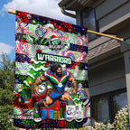 New Zealand Warriors Rugby Merry Christmas Garden Flag Indigenous Australian Art
