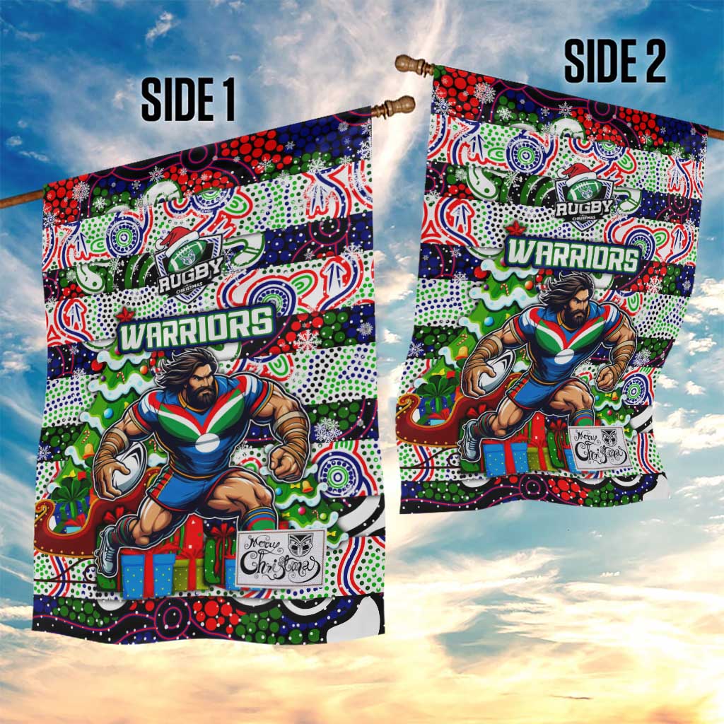 New Zealand Warriors Rugby Merry Christmas Garden Flag Indigenous Australian Art