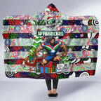 New Zealand Warriors Rugby Merry Christmas Hooded Blanket Indigenous Australian Art