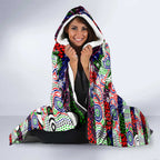 New Zealand Warriors Rugby Merry Christmas Hooded Blanket Indigenous Australian Art