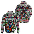 Custom New Zealand Warriors Rugby Merry Christmas Hoodie Indigenous Australian Art