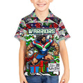 Custom New Zealand Warriors Rugby Merry Christmas Kid Hawaiian Shirt Indigenous Australian Art