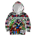 Custom New Zealand Warriors Rugby Merry Christmas Kid Hoodie Indigenous Australian Art