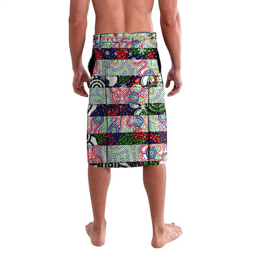 Custom New Zealand Warriors Rugby Merry Christmas Lavalava Indigenous Australian Art