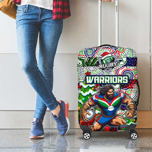 New Zealand Warriors Rugby Merry Christmas Luggage Cover Indigenous Australian Art